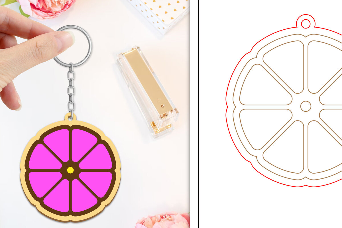 Σετ των 2 Intra απο ξύλο plywood  Χρώμα wenge 3mm-4mm πάχος - Μπρελόκ Λουλούδι Κοπή Laser | Μπρελόκ Δίασταση 4x4 cm INTRAFABR-123747743