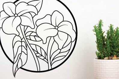 Intra απο ξύλο plywood  Χρώμα wenge 3mm-4mm πάχος - Λίμα κοπής με λέιζερ λουλουδιών, διακόσμηση τοίχου Δίασταση 40x50 cm INTRAFABR-75083238