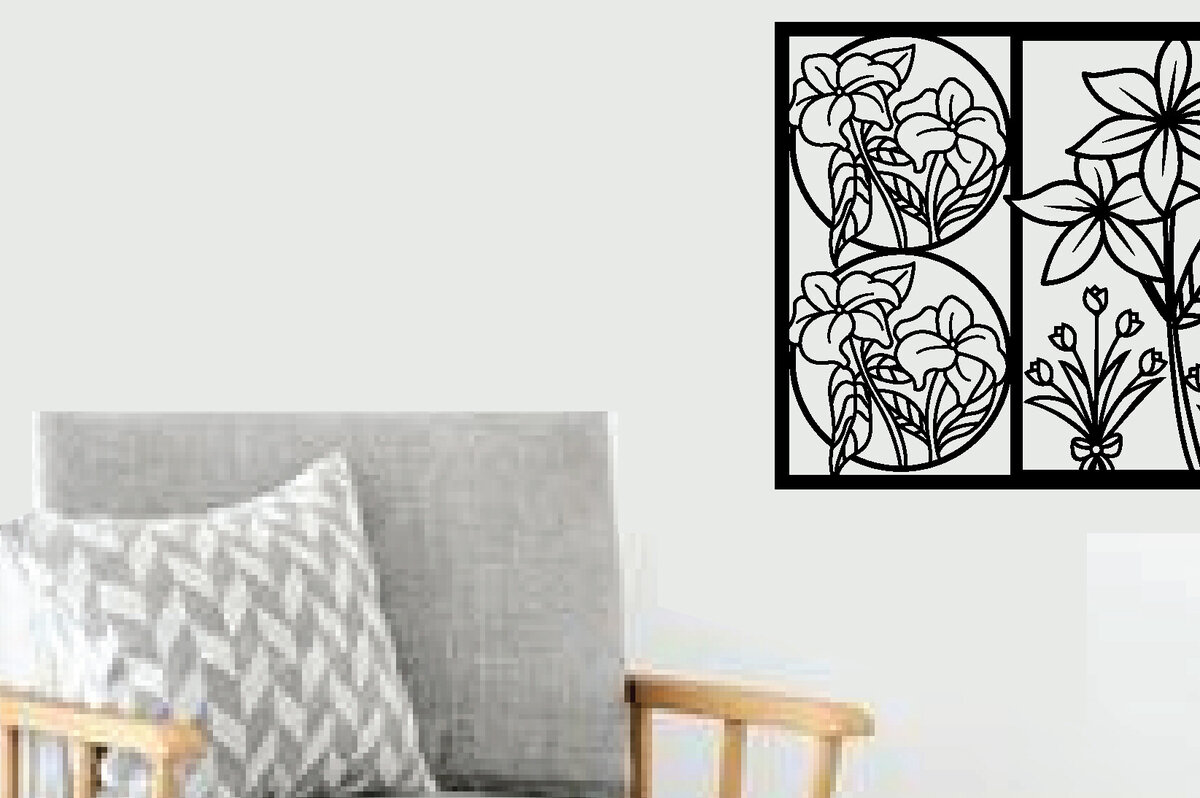 Intra απο ξύλο plywood  Χρώμα wenge 3mm-4mm πάχος - Flower Laser Κοπή ών Τέχνης Τοίχων Δίασταση 40x50 cm INTRAFABR-103064282