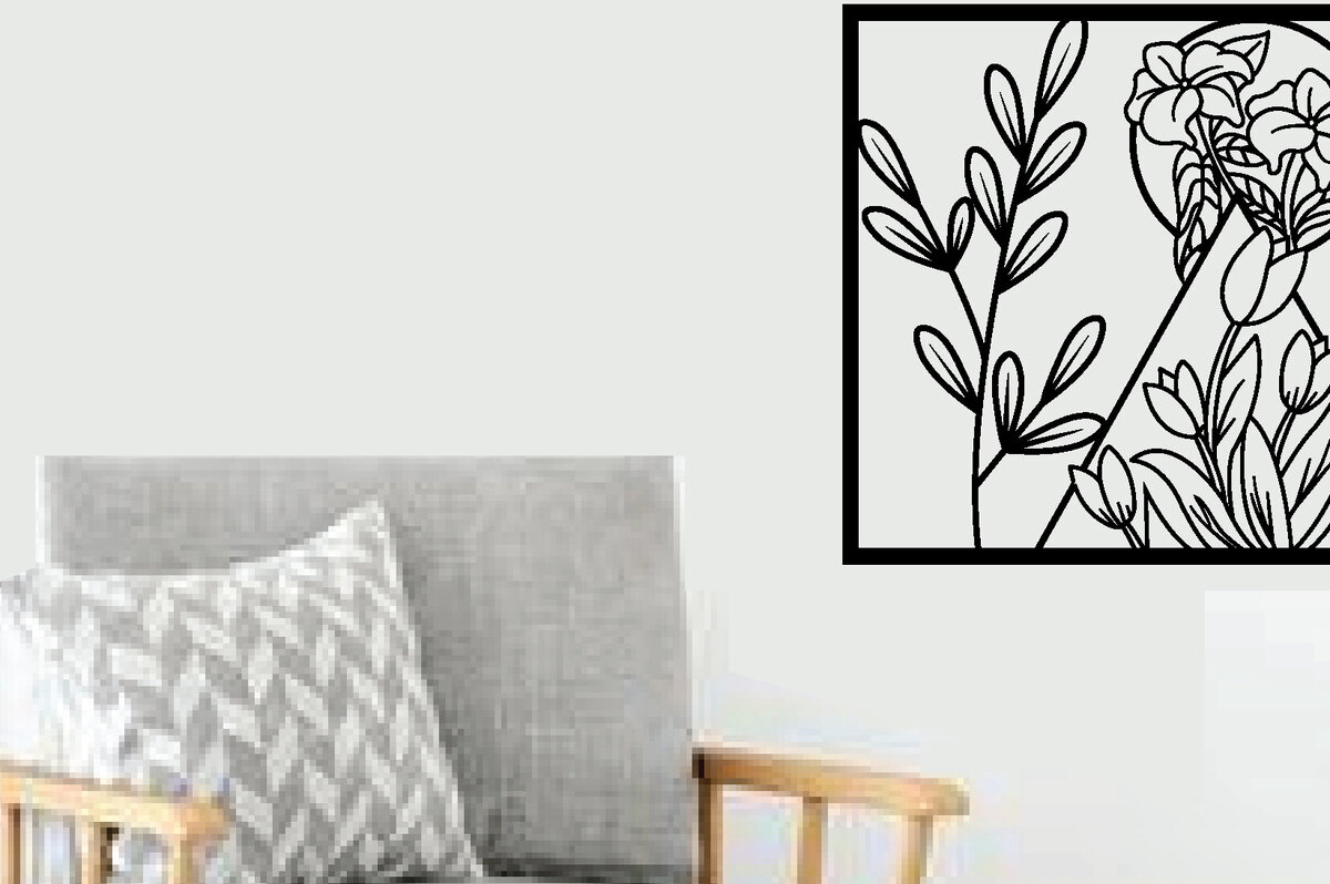 Intra απο ξύλο plywood  Χρώμα wenge 3mm-4mm πάχος - Flower Laser Κοπή ών Τέχνης Τοίχων Δίασταση 40x50 cm INTRAFABR-61936232