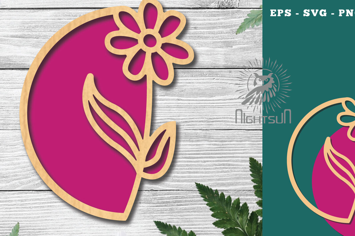 Σετ των 2 Intra απο ξύλο plywood  Χρώμα wenge 3mm-4mm πάχος - Διακόσμηση λουλουδιών με 4 Δίασταση 20x20 cm INTRAFABR-117762504