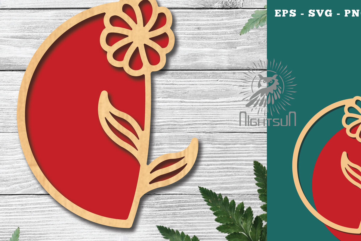 Σετ των 2 Intra απο ξύλο plywood  Χρώμα wenge 3mm-4mm πάχος - Διακόσμηση λουλουδιών με 6 Δίασταση 20x20 cm INTRAFABR-120324743