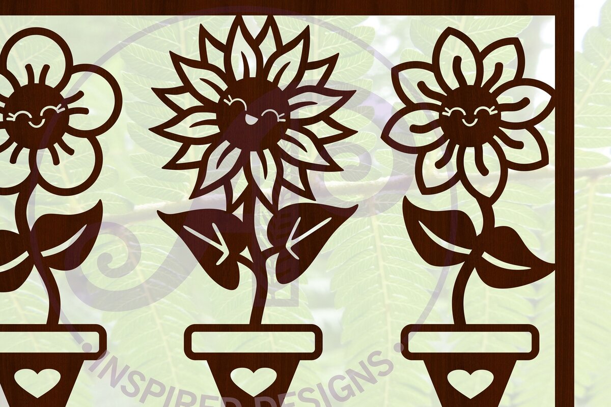 Intra απο ξύλο plywood  Χρώμα wenge 3mm-4mm πάχος - Λουλούδι σημάδι Χαριτωμένο Happy Flowers Δίασταση 40x50 cm INTRAFABR-120324744