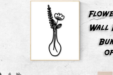 Intra απο ξύλο plywood  Χρώμα wenge 3mm-4mm πάχος - Πακέτο διακόσμησης τοίχου με βάζο λουλουδιών 3 Δίασταση 40x50 cm INTRAFABR-121231383