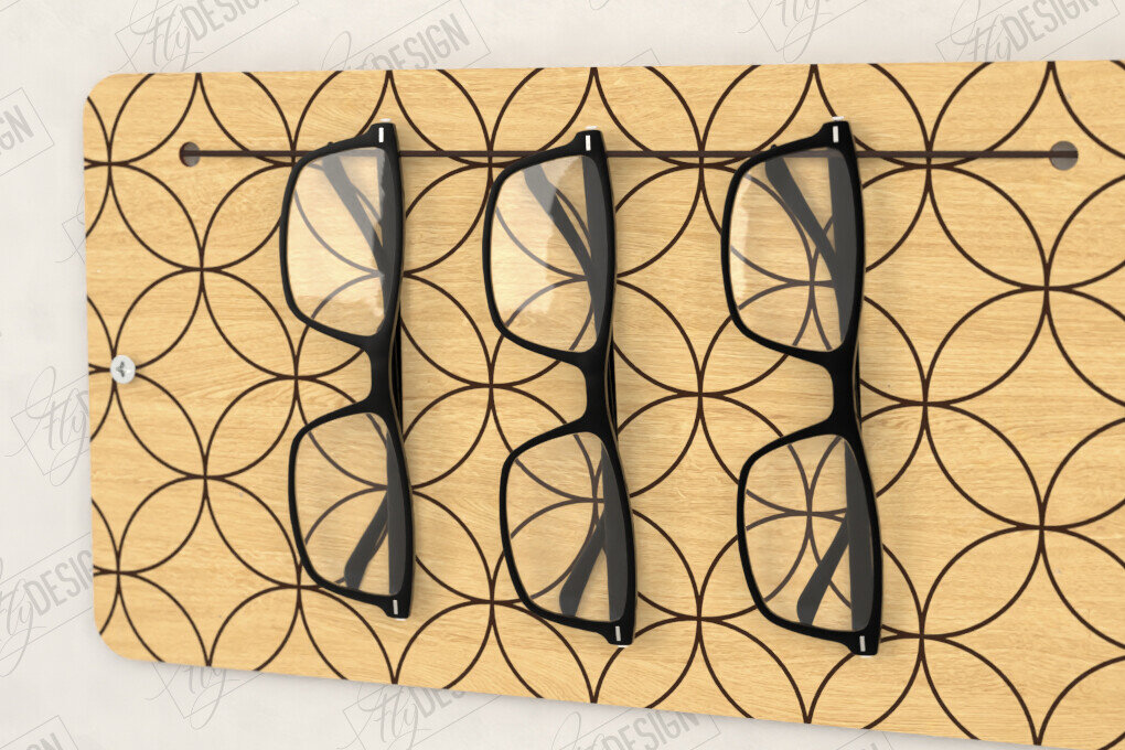 Σετ των 2 Intra απο ξύλο plywood  Χρώμα wenge 3mm-4mm πάχος - Βάση γυαλιών |Βάση γυαλιών Δίασταση 20x20 cm INTRAFABR-120133630