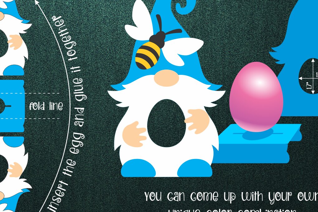 Σετ των 2 Intra απο ξύλο plywood  Χρώμα wenge 3mm-4mm πάχος - Πρότυπο Gnome και Bee Egg Holder Δίασταση 15x15 cm INTRAFABR-117465521