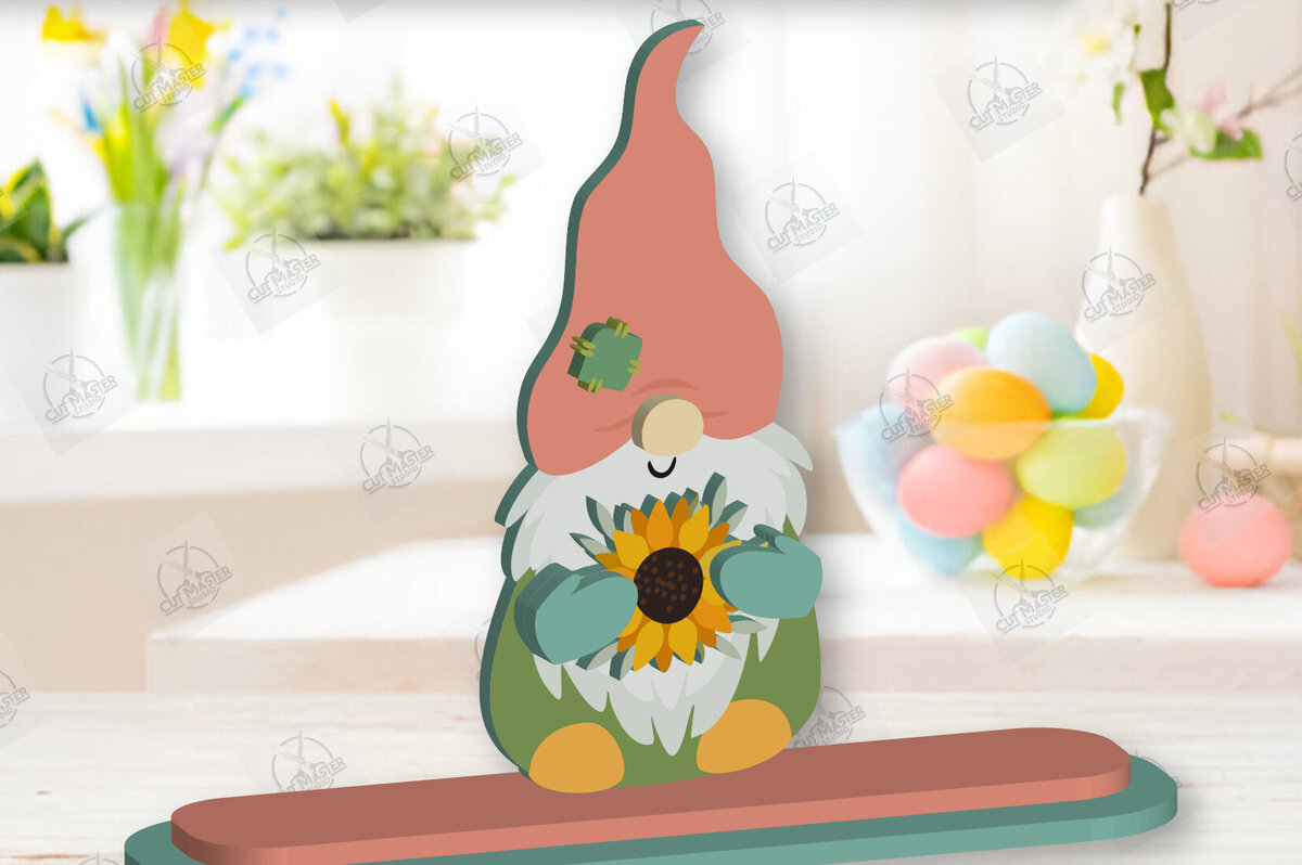 Σετ των 2 Intra απο ξύλο plywood  Χρώμα wenge 3mm-4mm πάχος - Gnome Bunny Πασχαλινό Δίασταση 15x15 cm INTRAFABR-95593748