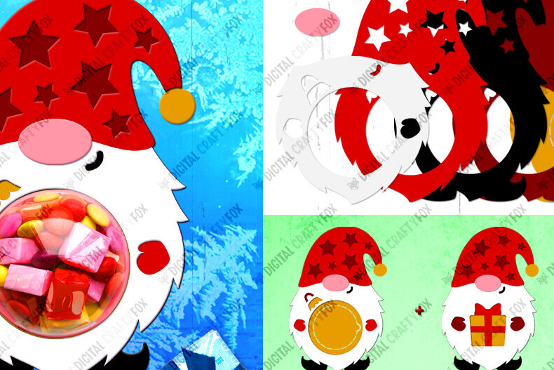 Intra απο ξύλο plywood  Χρώμα wenge 3mm-4mm πάχος - Gnome Candy Dome, τρισδιάστατο χριστουγεννιάτικο στολίδι Δίασταση 36x14 cm INTRAFABR-119309872