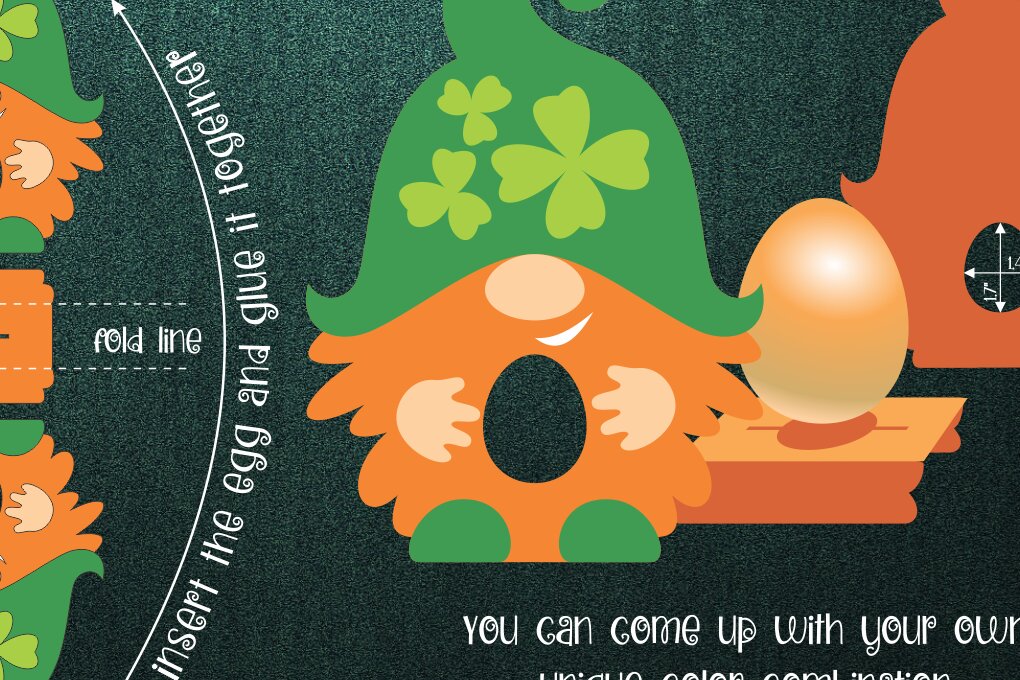 Σετ των 2 Intra απο ξύλο plywood  Χρώμα wenge 3mm-4mm πάχος - Gnome-St. Πρότυπο Patrick's Egg Holder Δίασταση 15x15 cm INTRAFABR-119472400