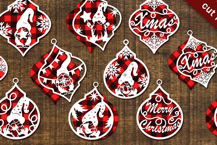 Σετ των 2 Intra απο ξύλο plywood  Χρώμα wenge 3mm-4mm πάχος - Καλικάντζαροι σε διακοσμήσεις χριστουγεννιάτικων δέντρων. Δίασταση 11x14 cm INTRAFABR-116817440