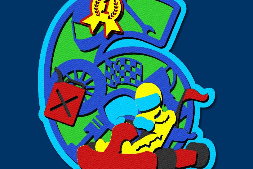 Σετ των 2 Intra απο ξύλο plywood  Χρώμα wenge 3mm-4mm πάχος - Go Kart Numbers Δίασταση 20x20 cm INTRAFABR-118907239