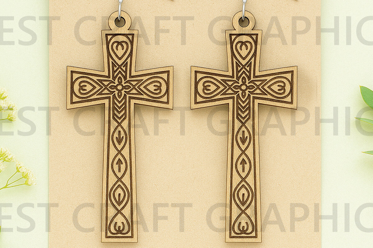 Σετ των 3 Intra απο ξύλο plywood  Χρώμα wenge 3mm-4mm πάχος - God is Love Earrings – Σχέδιο ξύλου Δίασταση 3x3 cm INTRAFABR-94588282