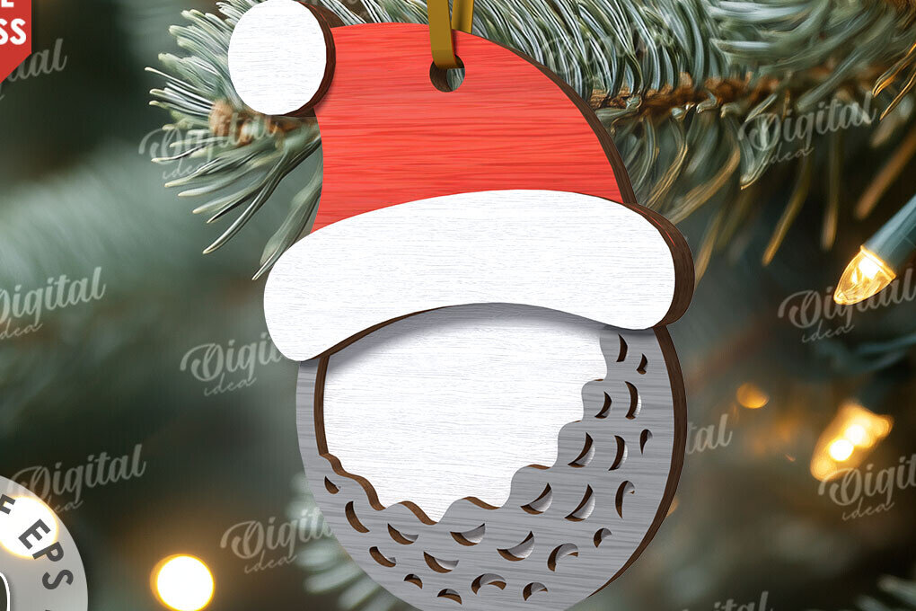 Σετ των 2 Intra απο ξύλο plywood  Χρώμα wenge 3mm-4mm πάχος - Αθλητικό Χριστουγεννιάτικο Στολίδι Μπάλα Γκολφ Δίασταση 6x6 cm INTRAFABR-97023587