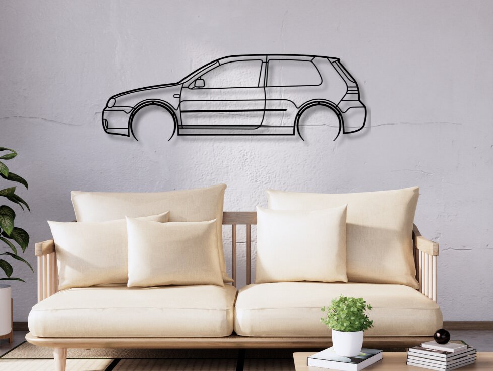 Σετ των 2 Intra απο ξύλο plywood  Χρώμα wenge 3mm-4mm πάχος - Golf IV Car Silhouette Dxf Δίασταση 20x20 cm INTRAFABR-97023370