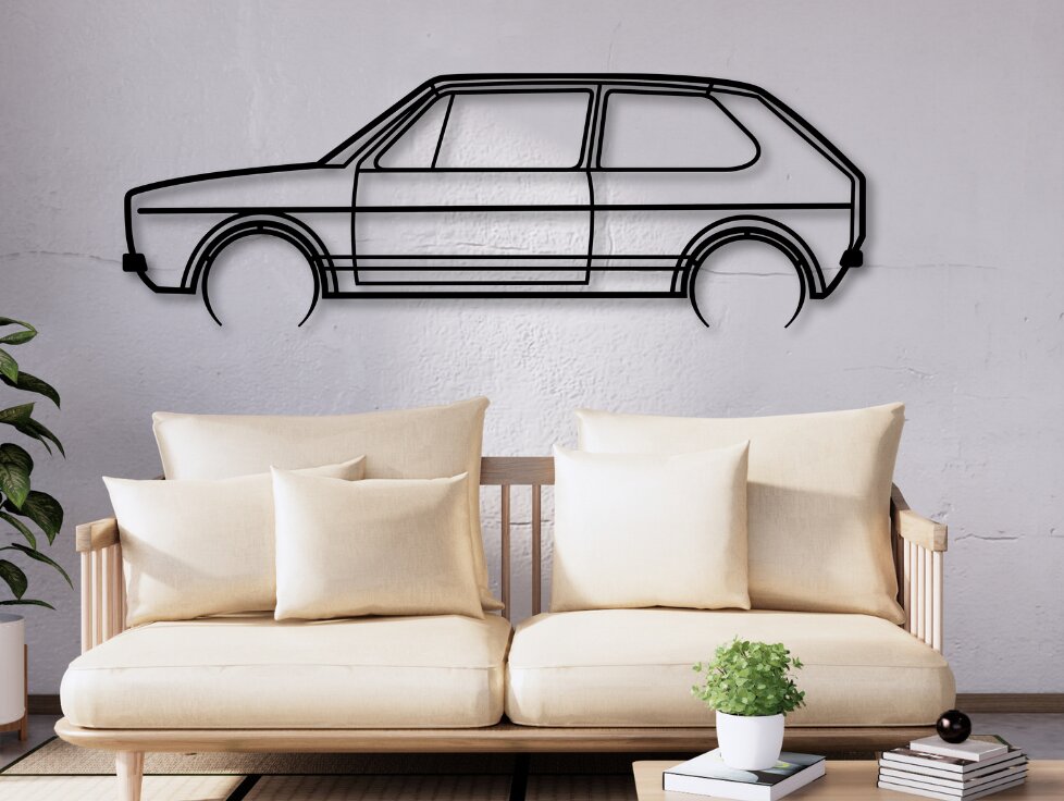 Σετ των 2 Intra απο ξύλο plywood  Χρώμα wenge 3mm-4mm πάχος - Golf Car Silhouette Car Dxf Δίασταση 20x20 cm INTRAFABR-97023377