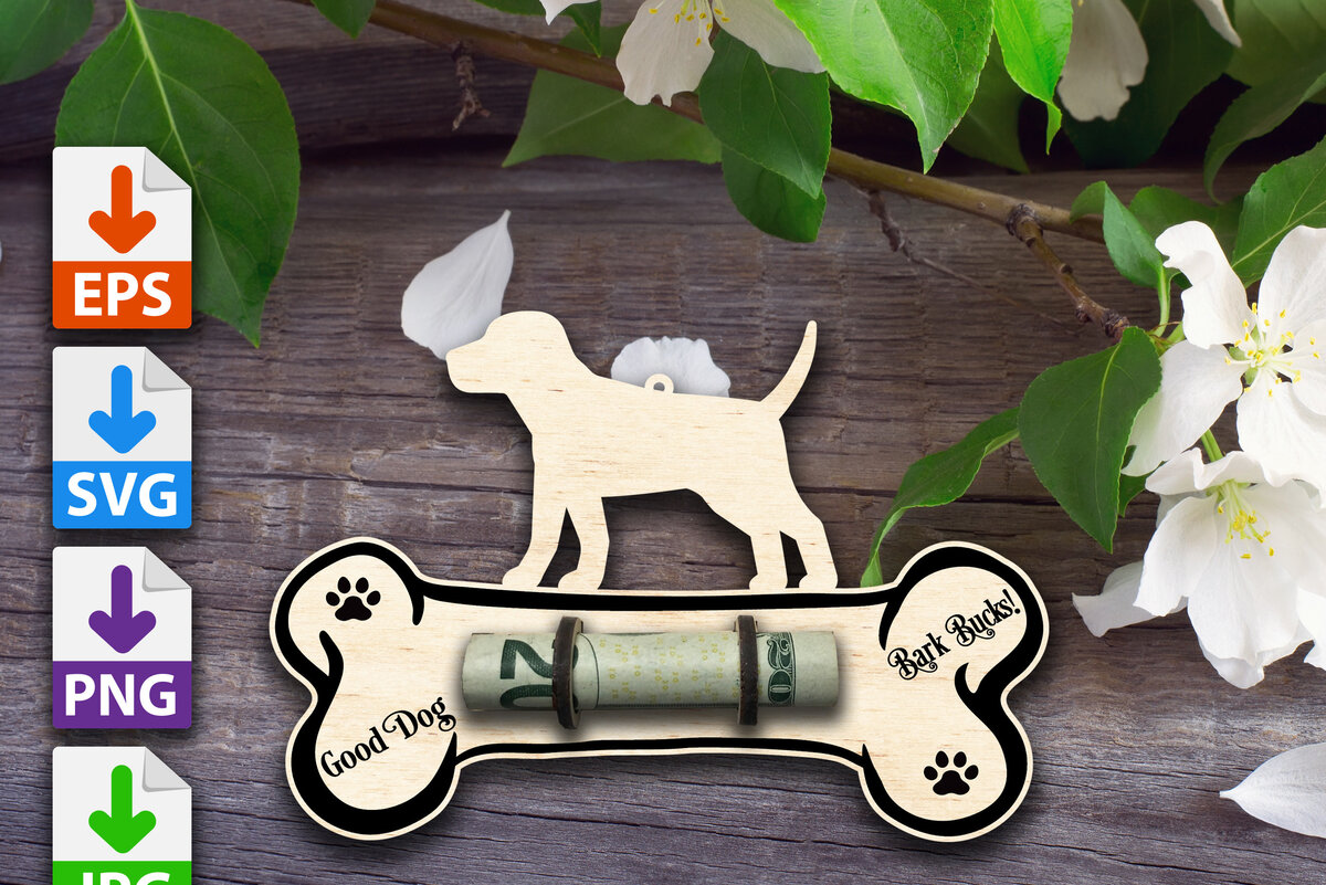 Σετ των 2 Intra απο ξύλο plywood  Χρώμα wenge 3mm-4mm πάχος - Κάτοχος χρημάτων Good Dog Bark Bucks Δίασταση 20x20 cm INTRAFABR-93643090