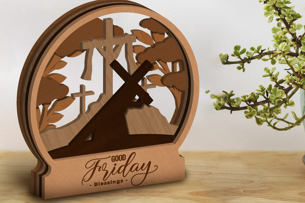 Σετ των 2 Intra απο ξύλο plywood  Χρώμα wenge 3mm-4mm πάχος - Ευλογία Μεγάλης Παρασκευής, Διακόσμηση σπιτιού Δίασταση 5x8 cm INTRAFABR-93643148