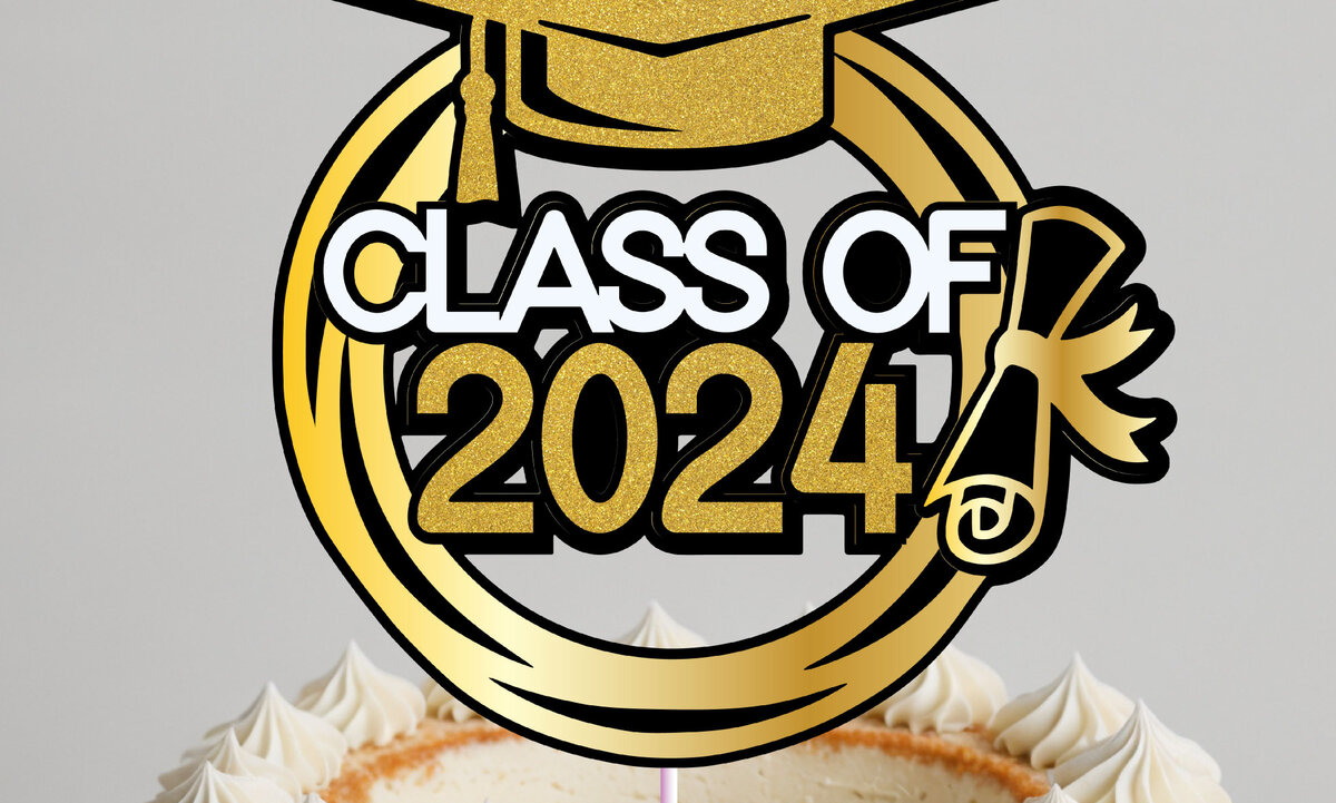 Σετ των 2 Intra απο ξύλο plywood  Χρώμα wenge 3mm-4mm πάχος - Graduation 2024 Cake Topper Δίασταση 20x20 cm INTRAFABR-95732406