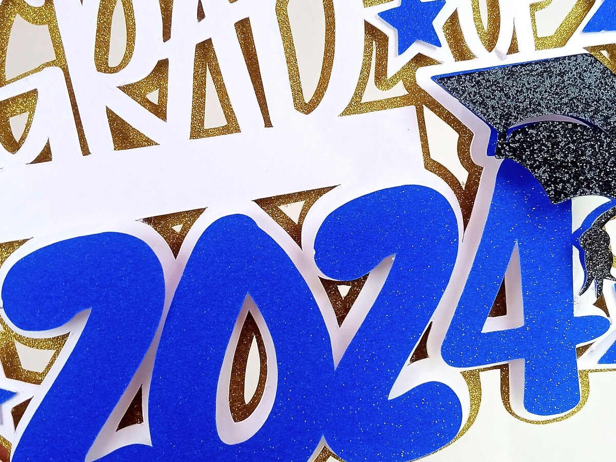 Σετ των 2 Intra απο ξύλο plywood  Χρώμα wenge 3mm-4mm πάχος - Graduation 2024 Cake Topper Δίασταση 20x20 cm INTRAFABR-95732433