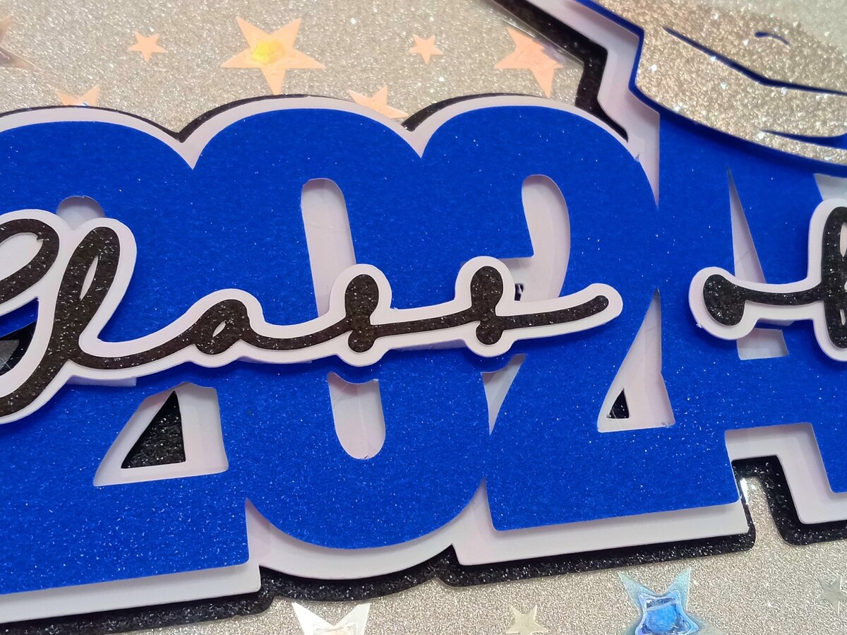 Σετ των 2 Intra απο ξύλο plywood  Χρώμα wenge 3mm-4mm πάχος - Graduation 2024 Cake Topper Δίασταση 20x20 cm INTRAFABR-95732457