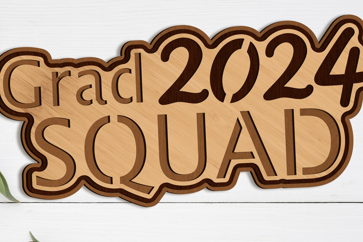 Σετ των 2 Intra απο ξύλο plywood  Χρώμα wenge 3mm-4mm πάχος - Διακοσμητικό κομμένο Graduation 2024 Δίασταση 6x10 cm INTRAFABR-95732678