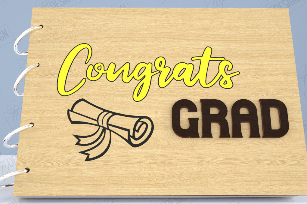 Σετ των 2 Intra απο ξύλο plywood  Χρώμα wenge 3mm-4mm πάχος - Εξώφυλλο άλμπουμ αποφοίτησης | Βιβλίο επισκεπτών Grad Δίασταση 20x20 cm INTRAFABR-95669878