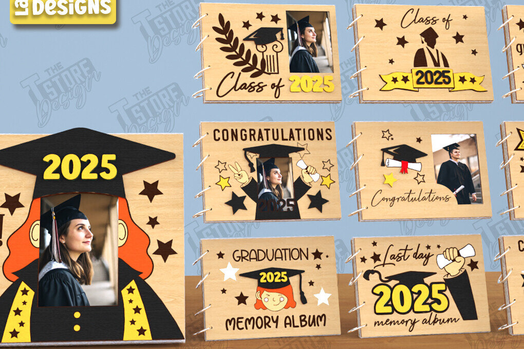 Σετ των 2 Intra απο ξύλο plywood  Χρώμα wenge 3mm-4mm πάχος - Πακέτο εξωφύλλων άλμπουμ αποφοίτησης | Grad Δίασταση 20x20 cm INTRAFABR-118501808