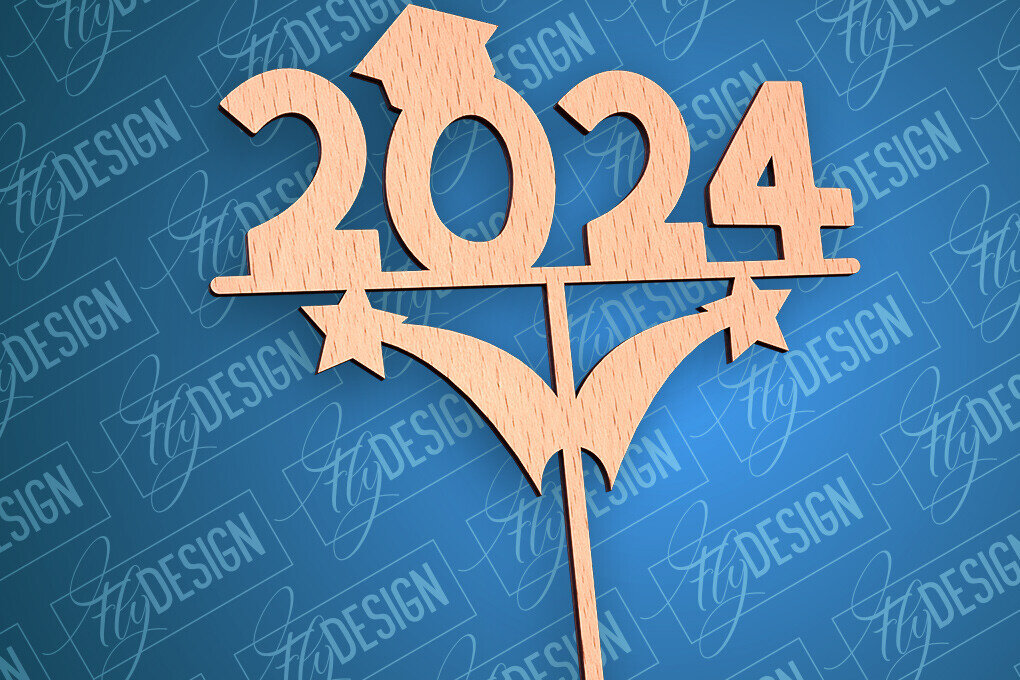 Intra απο ξύλο plywood  Χρώμα wenge 3mm-4mm πάχος - Αποφοίτηση Topper Cake | CNC Δίασταση 30x20 cm INTRAFABR-118819285