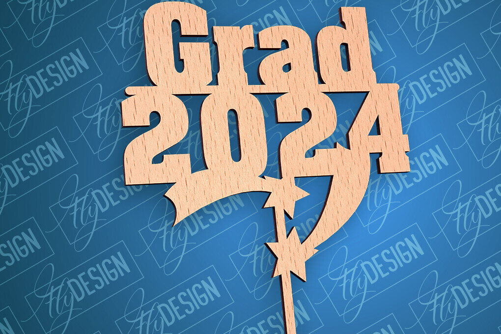 Intra απο ξύλο plywood  Χρώμα wenge 3mm-4mm πάχος - Αποφοίτηση Topper Cake | CNC Δίασταση 30x20 cm INTRAFABR-93694477