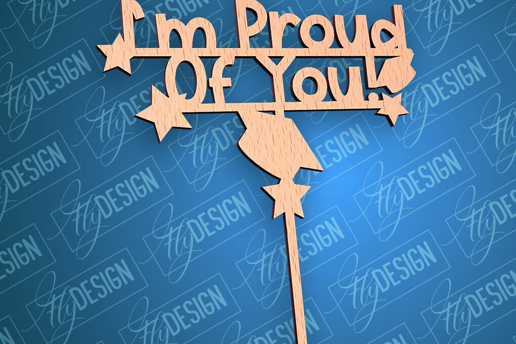 Intra απο ξύλο plywood  Χρώμα wenge 3mm-4mm πάχος - Αποφοίτηση Topper Cake | CNC Δίασταση 30x20 cm INTRAFABR-93693945