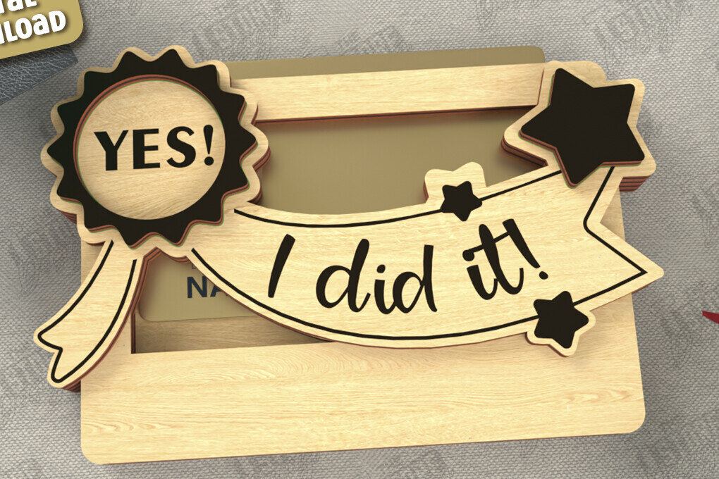 Σετ των 2 Intra απο ξύλο plywood  Χρώμα wenge 3mm-4mm πάχος - Κάτοχος δωροκάρτας αποφοίτησης | Grad 2025 Δίασταση 10x15 cm INTRAFABR-118730232