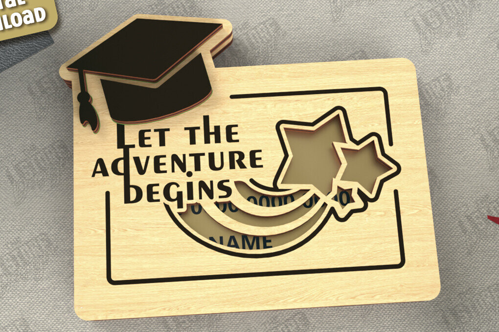 Σετ των 2 Intra απο ξύλο plywood  Χρώμα wenge 3mm-4mm πάχος - Κάτοχος δωροκάρτας αποφοίτησης | Grad 2025 Δίασταση 10x15 cm INTRAFABR-93839782