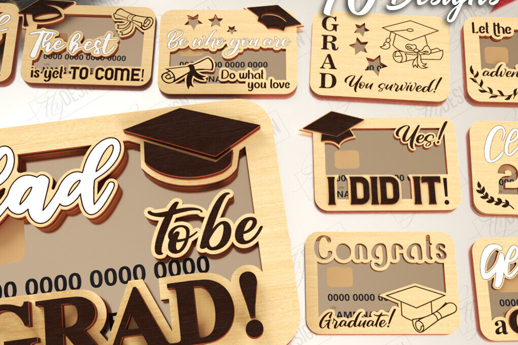 Σετ των 2 Intra απο ξύλο plywood  Χρώμα wenge 3mm-4mm πάχος - Πακέτο κατόχων δωροκαρτών αποφοίτησης |CNC Δίασταση 10x15 cm INTRAFABR-117573940