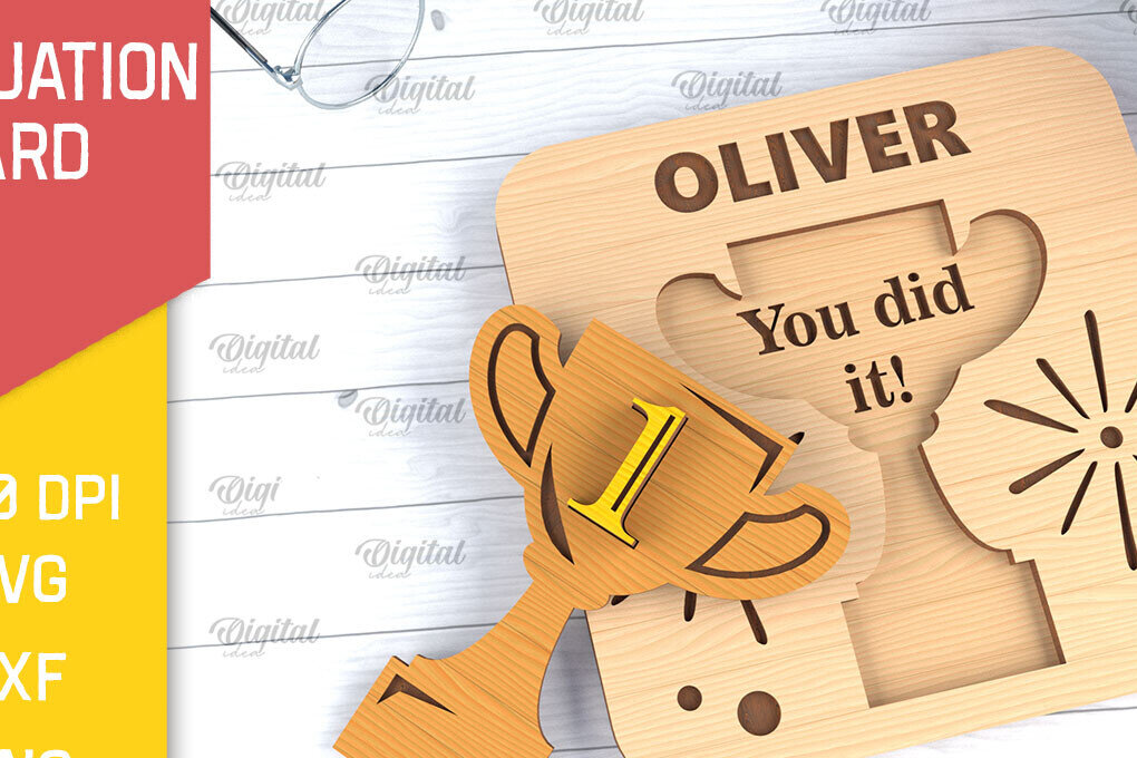 Σετ των 2 Intra απο ξύλο plywood  Χρώμα wenge 3mm-4mm πάχος - Ευχετήρια κάρτα αποφοίτησης Δίασταση 10x15 cm INTRAFABR-116900264