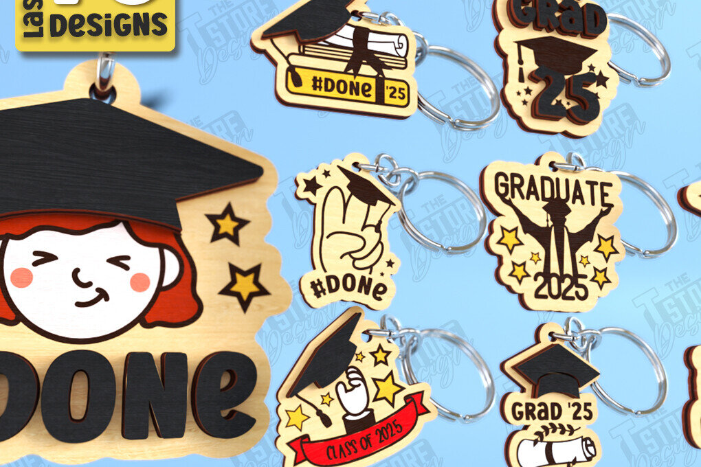 Σετ των 2 Intra απο ξύλο plywood  Χρώμα wenge 3mm-4mm πάχος - Πακέτο μπρελόκ αποφοίτησης | Grad 2025 Δίασταση 4x4 cm INTRAFABR-94158524