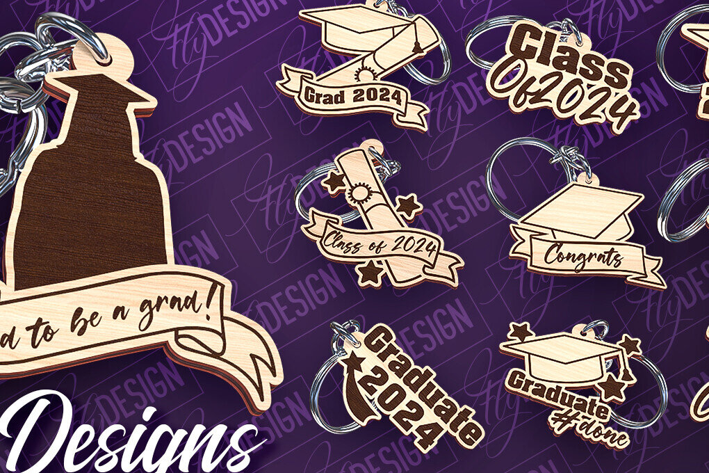 Σετ των 2 Intra απο ξύλο plywood  Χρώμα wenge 3mm-4mm πάχος - Αποφοίτηση Μπρελόκ με λέιζερ | Σχολείο Δίασταση 4x4 cm INTRAFABR-119591853