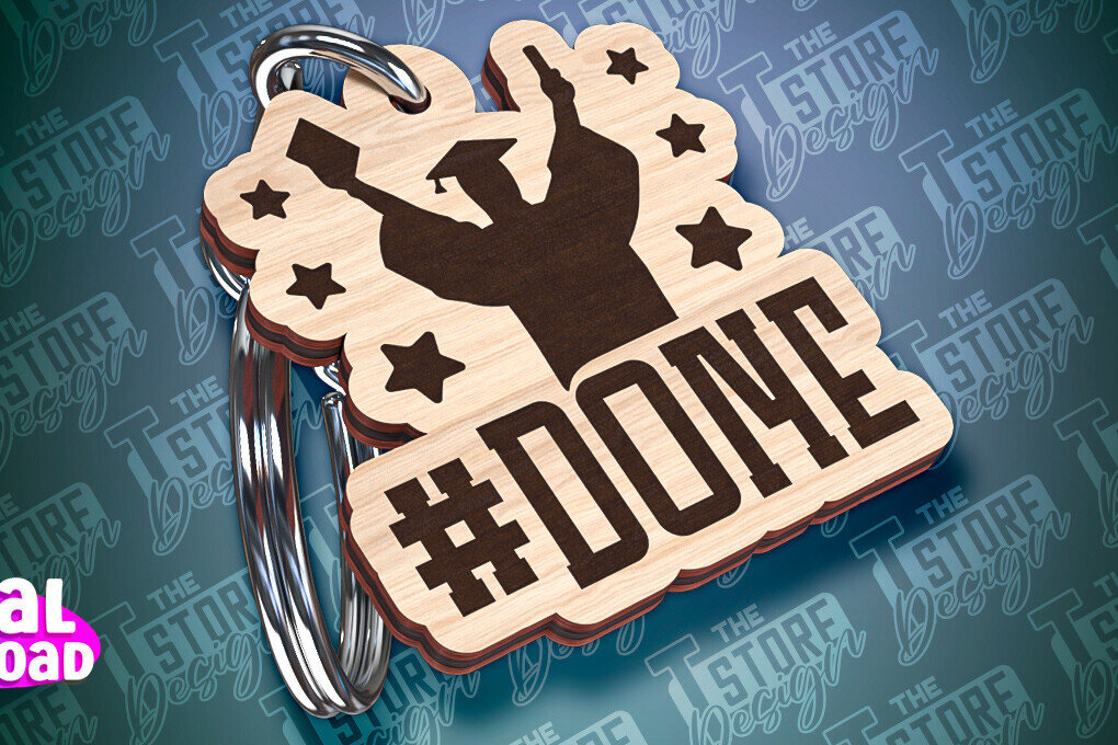 Σετ των 2 Intra απο ξύλο plywood  Χρώμα wenge 3mm-4mm πάχος - Αποφοίτηση Μπρελόκ με λέιζερ | Σχολείο Δίασταση 4x4 cm INTRAFABR-116433960