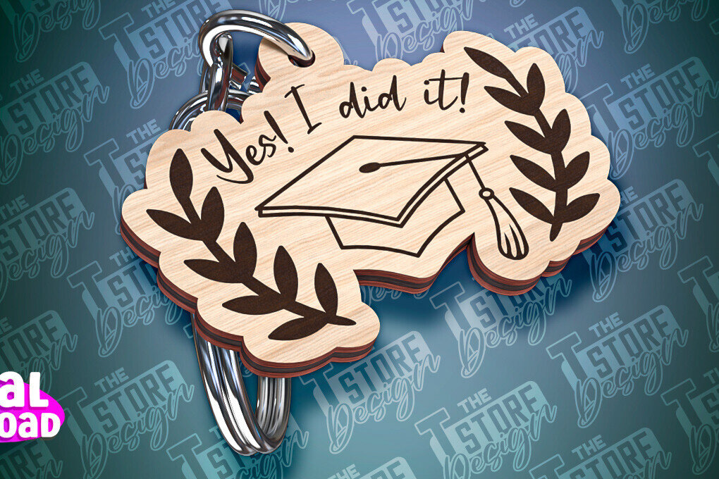 Σετ των 2 Intra απο ξύλο plywood  Χρώμα wenge 3mm-4mm πάχος - Αποφοίτηση Μπρελόκ με λέιζερ | Σχολείο Δίασταση 4x4 cm INTRAFABR-120152505