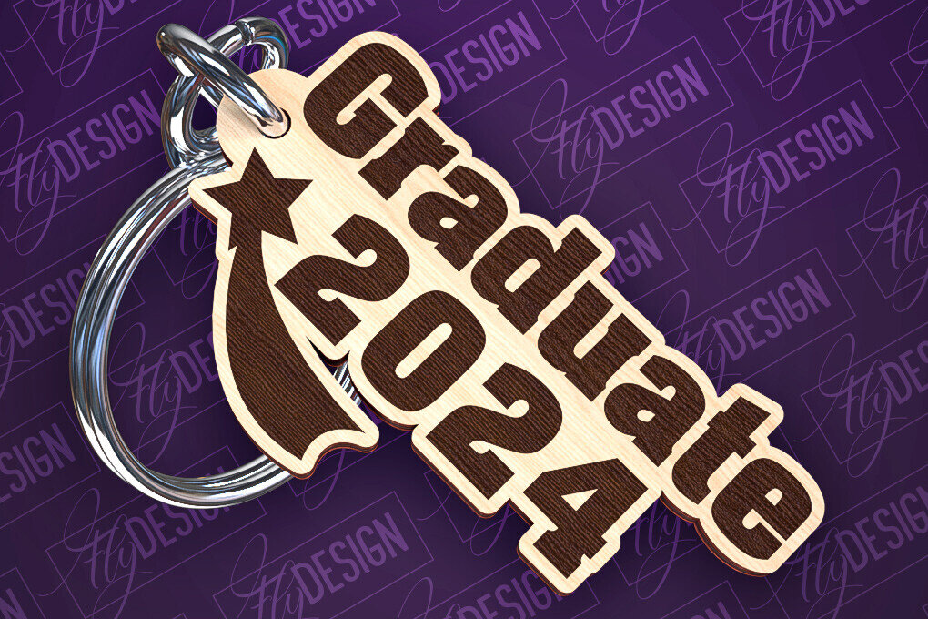 Σετ των 2 Intra απο ξύλο plywood  Χρώμα wenge 3mm-4mm πάχος - Αποφοίτηση Μπρελόκ με λέιζερ | Σχολείο Δίασταση 4x4 cm INTRAFABR-95237350