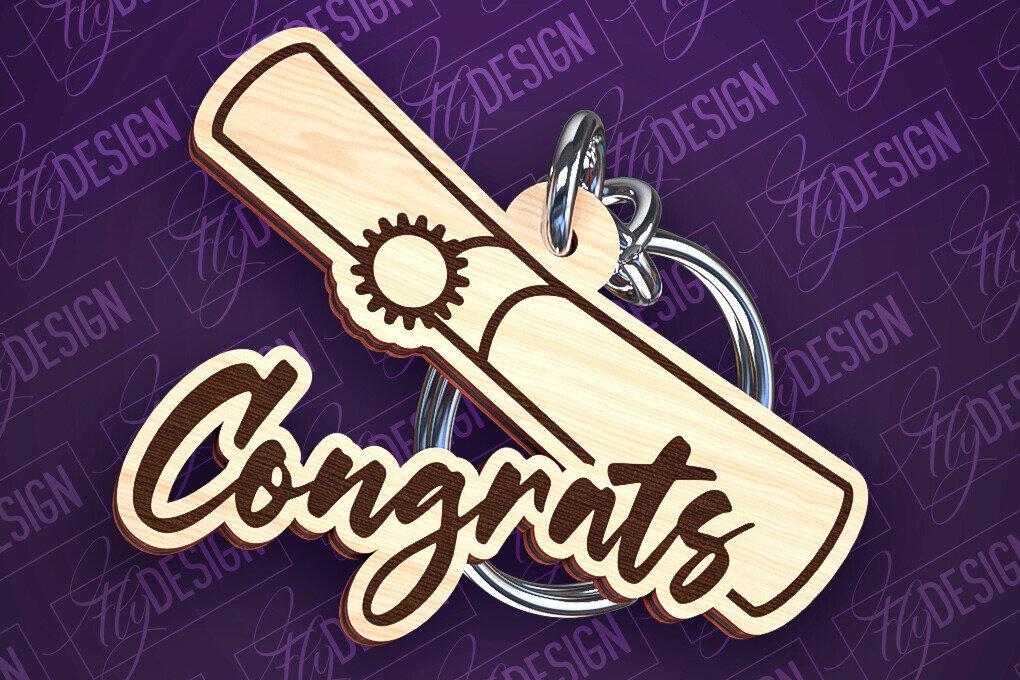 Σετ των 2 Intra απο ξύλο plywood  Χρώμα wenge 3mm-4mm πάχος - Αποφοίτηση Μπρελόκ με λέιζερ | Σχολείο Δίασταση 4x4 cm INTRAFABR-95237364