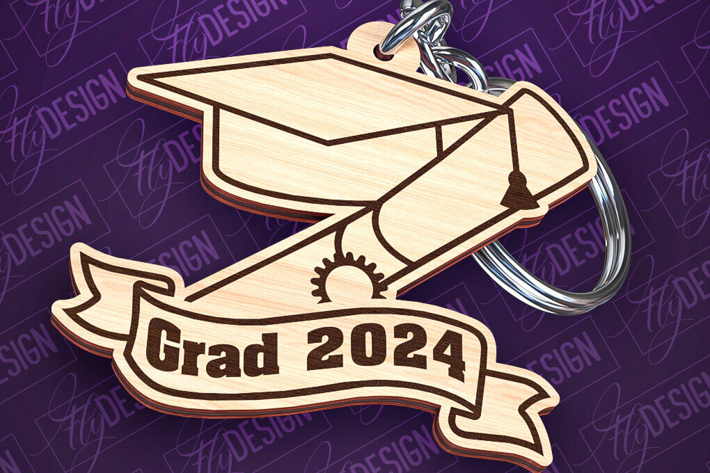 Σετ των 2 Intra απο ξύλο plywood  Χρώμα wenge 3mm-4mm πάχος - Αποφοίτηση Μπρελόκ με λέιζερ | Σχολείο Δίασταση 4x4 cm INTRAFABR-95237328