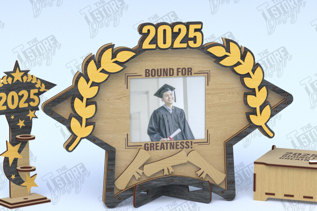 Σετ των 2 Intra απο ξύλο plywood  Χρώμα wenge 3mm-4mm πάχος - Βιβλίο επισκεπτών Graduation Party | Grad 2025 Δίασταση 20x20 cm INTRAFABR-95570130