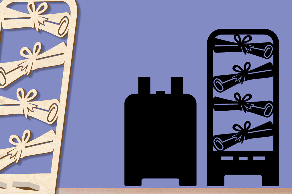 Σετ των 2 Intra απο ξύλο plywood  Χρώμα wenge 3mm-4mm πάχος - Τηλέφωνο Αποφοίτησης | Αποφοίτηση Δίασταση 5x7 cm INTRAFABR-95355470