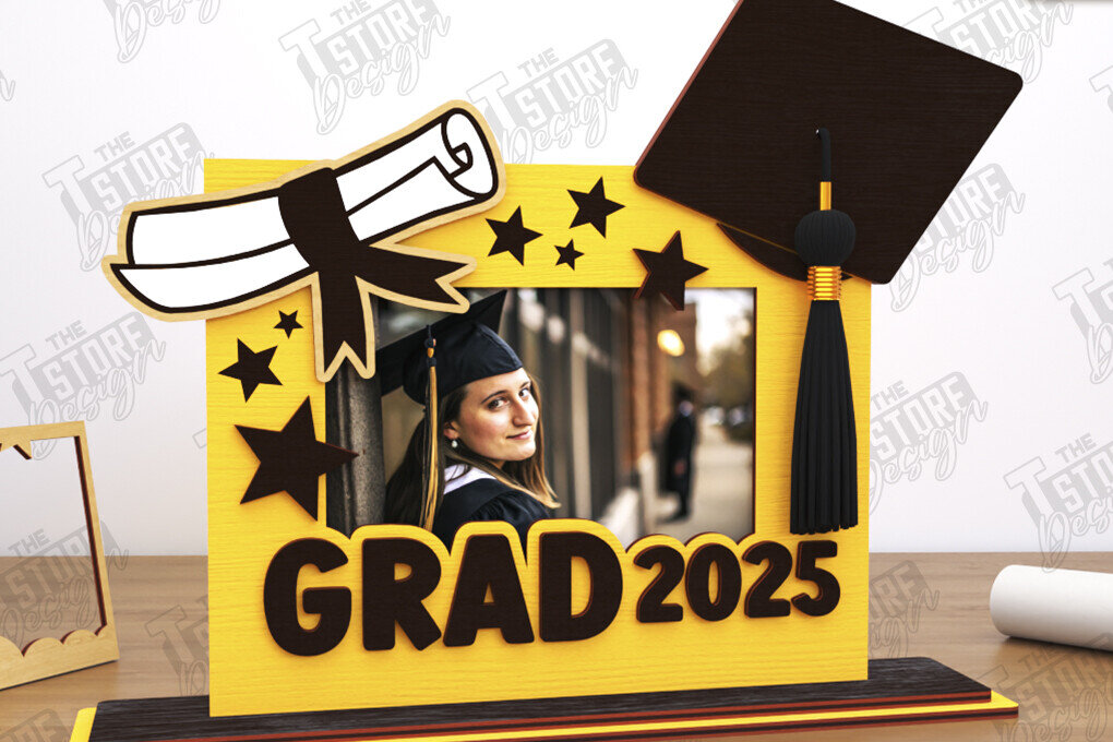 Intra απο ξύλο plywood  Χρώμα wenge 3mm-4mm πάχος - Κορνίζα αποφοίτησης | Grad 2025 | CNC Δίασταση 20x25 cm INTRAFABR-120572559