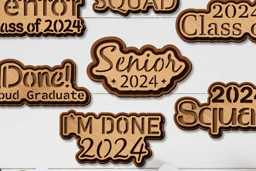 Σετ των 2 Intra απο ξύλο plywood  Χρώμα wenge 3mm-4mm πάχος - Πρότυπα πολλαπλών επιπέδων ΣΕΤ αποφοίτησης Δίασταση 6x10 cm INTRAFABR-107203333