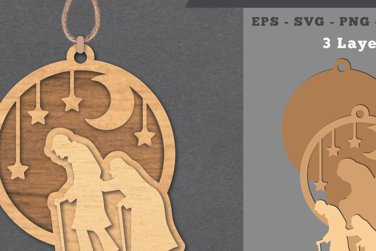 Σετ των 2 Intra απο ξύλο plywood  Χρώμα wenge 3mm-4mm πάχος - Οι παππούδες και οι γιαγιάδες λατρεύουν το στολίδι με Δίασταση 6x6 cm INTRAFABR-14177670