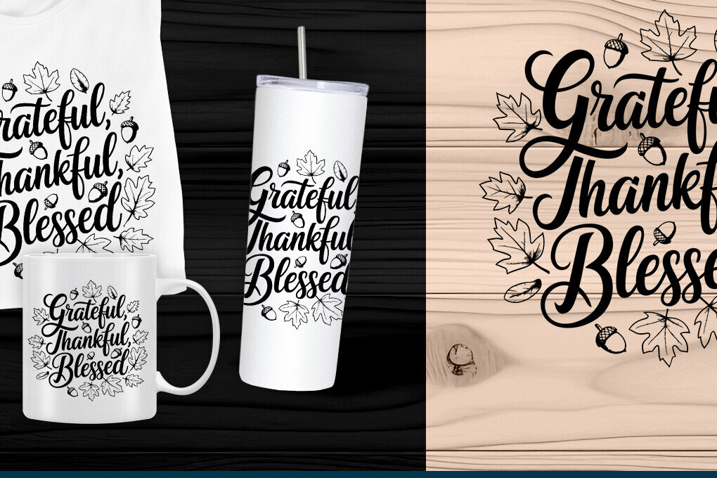 Σετ των 2 Intra απο ξύλο plywood  Χρώμα wenge 3mm-4mm πάχος - Grateful Thankful Blessed Δίασταση 20x20 cm INTRAFABR-98256957