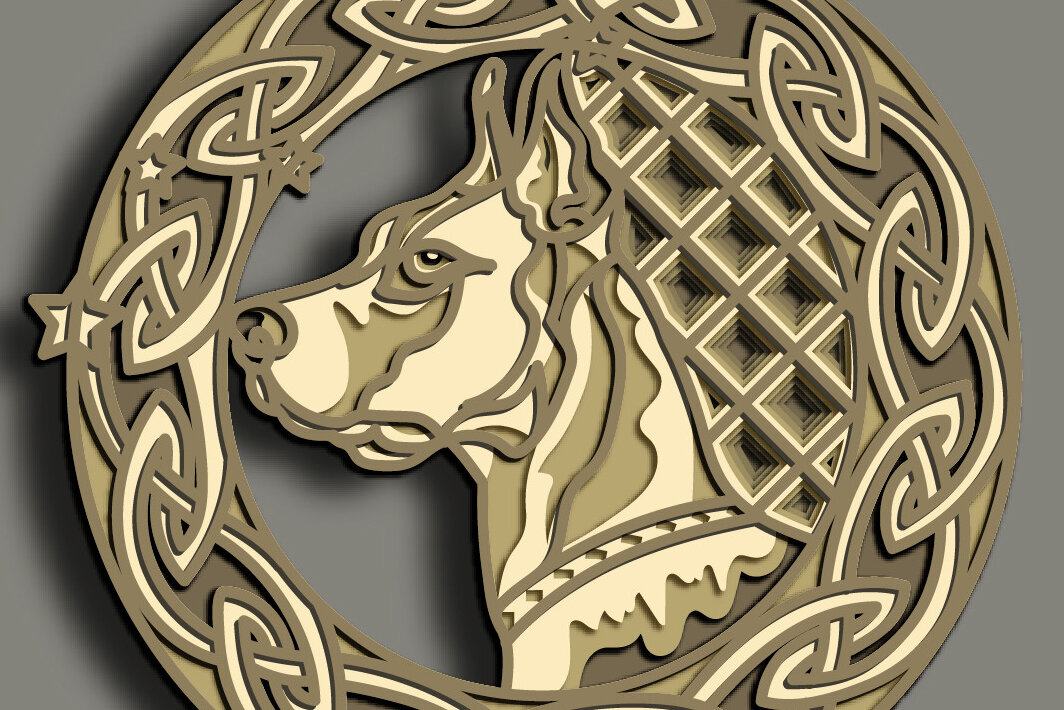 Intra απο ξύλο plywood  Χρώμα wenge 3mm-4mm πάχος - Multilayer /Cut Great Dane Dog Δίασταση 30x20 cm INTRAFABR-112552870