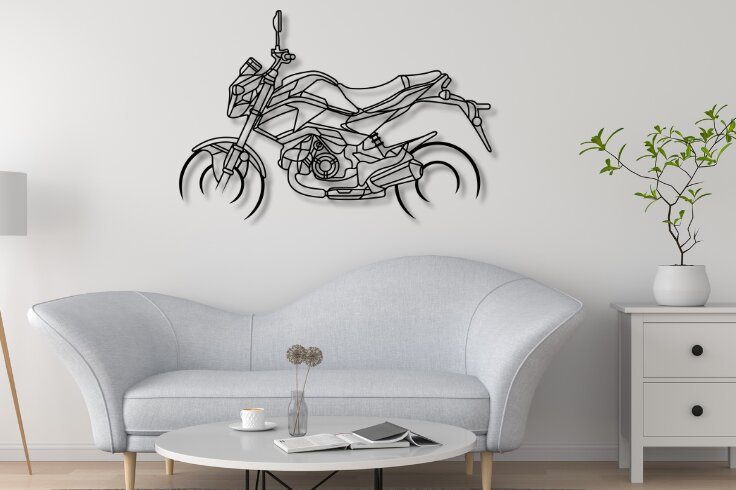 Σετ των 2 Intra απο ξύλο plywood  Χρώμα wenge 3mm-4mm πάχος - Grom Μοτοσικλέτα Σιλουέτα Δίασταση 20x20 cm INTRAFABR-69561862