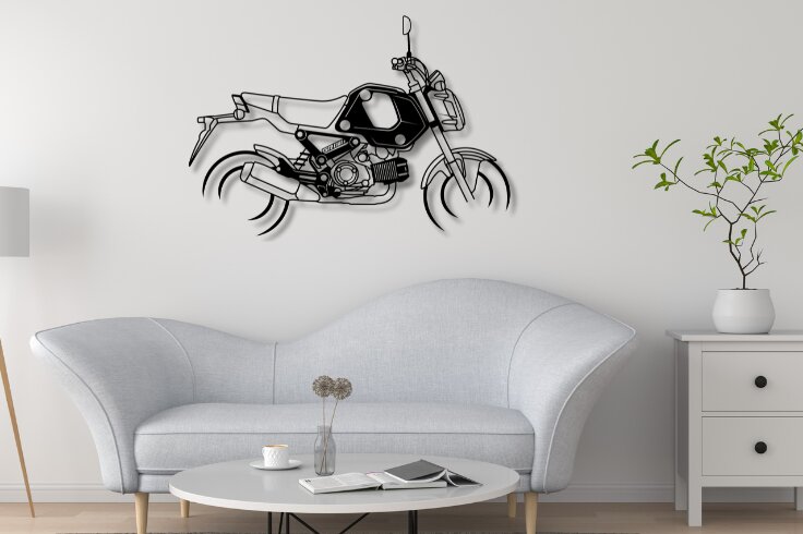 Σετ των 2 Intra απο ξύλο plywood  Χρώμα wenge 3mm-4mm πάχος - Grom Μοτοσικλέτα Σιλουέτα Δίασταση 20x20 cm INTRAFABR-69561840